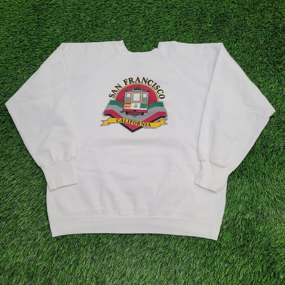 Vintage 1987 San-Francisco Sweatshirt Women XL 22x22 Crop USA